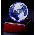 4" Globe On LED Lighting Base (Mahogany Base)